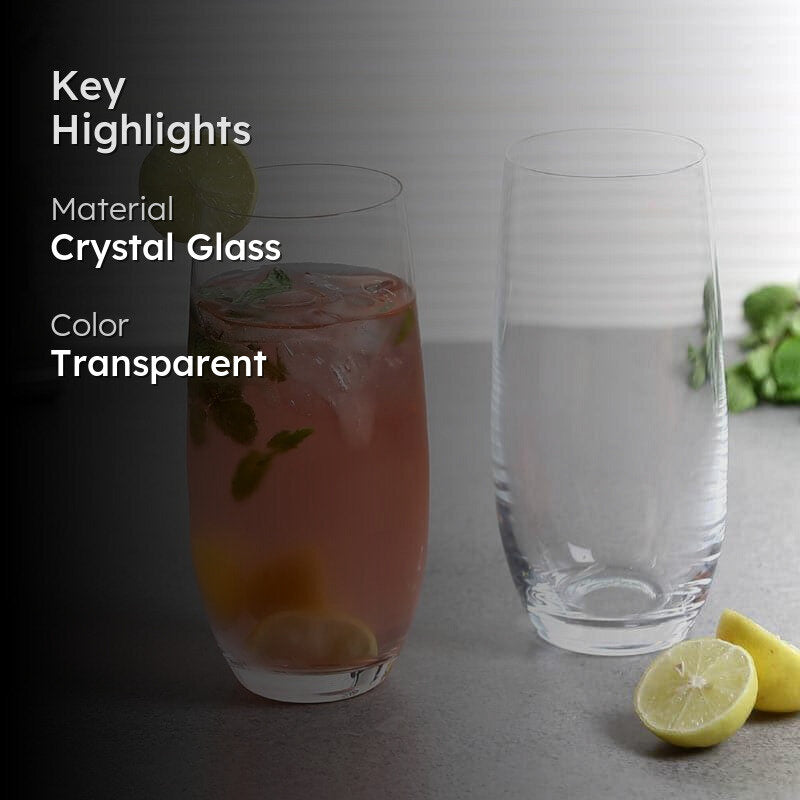 Melodia  Bohemia Crystal Hi Ball Glass (350 ML) - Set Of Six media 2