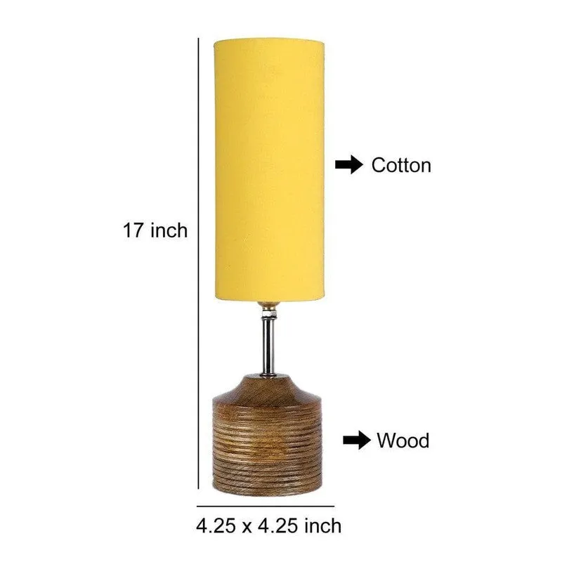 Solids Galore Fabric Table Lamp - Yellow,Brown media 9