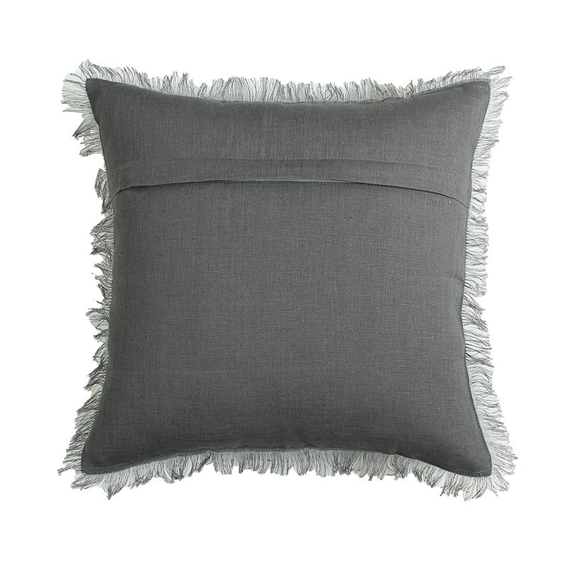 Elegant Edge Solid Cotton Cushion Cover (Grey) - Set Of Two media 6