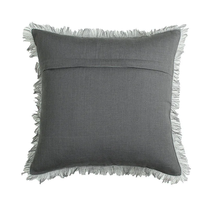 Elegant Edge Solid Cotton Cushion Cover (Grey) - Set Of Two media 6