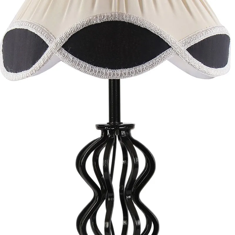 Auretha Cotton Table Lamp With Wooden Base - Ivory media 8