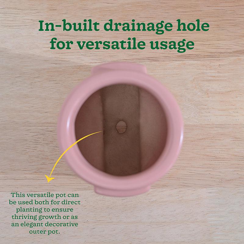 Ugaoo Minimalica Ceramic Planter - Soft Pink media 7