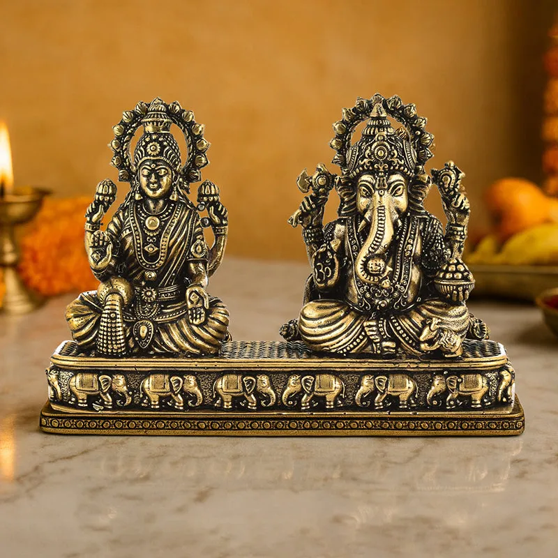Divine Lakshmi-Vinayaka I Brass Idol media 5