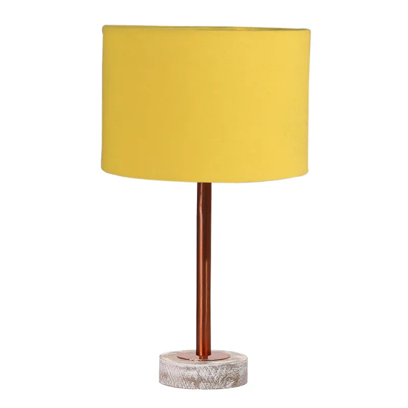 Cotin I Rodin Wooden Table Lamp - Yellow,Copper,White media 4