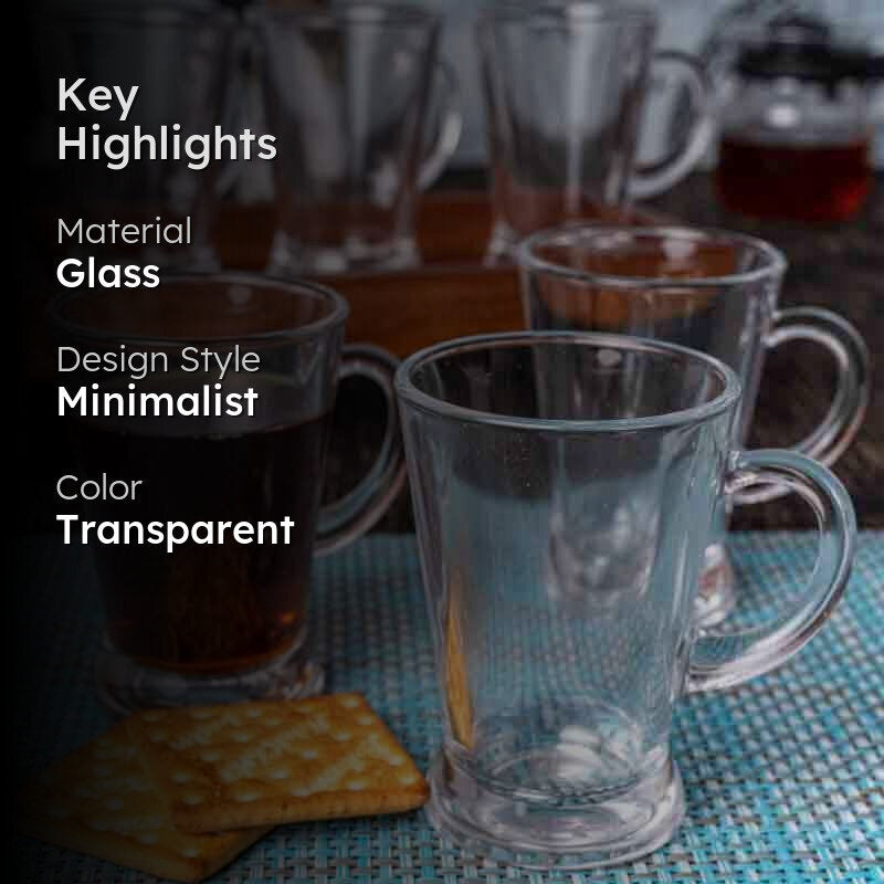 Revitalize Glass Tea Cup (180 mL Each)  -  Set of Six media 2