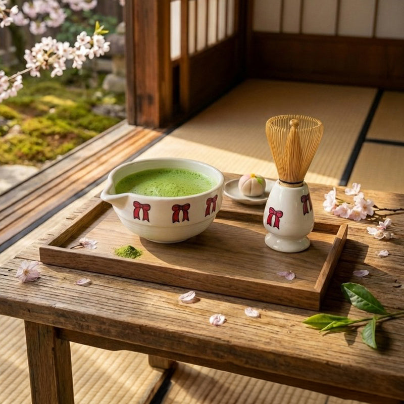 Midori Ceramic Matcha Bowl & Whisk Holder Set - 550 mL media 3