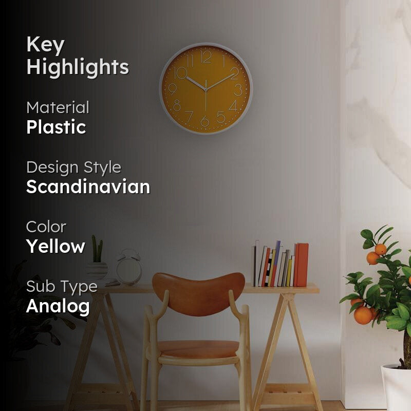 Elementary Wall Clock - Mustard media 2