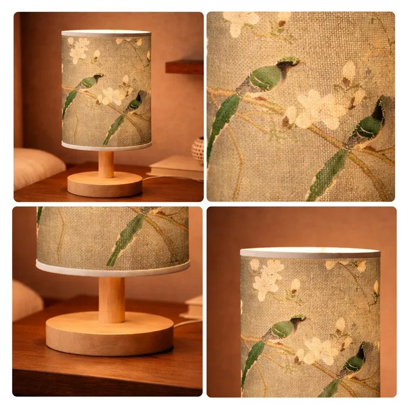 Artistic Bird Jute & Wooden Table Lamp - Green media 10
