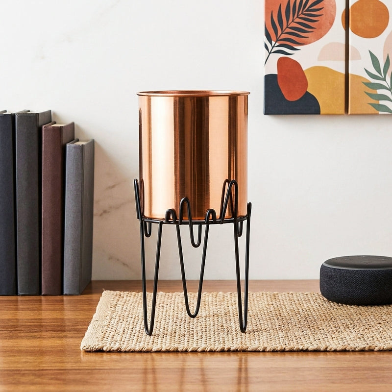 Retsa Stainless Steel Planter - Copper & Black