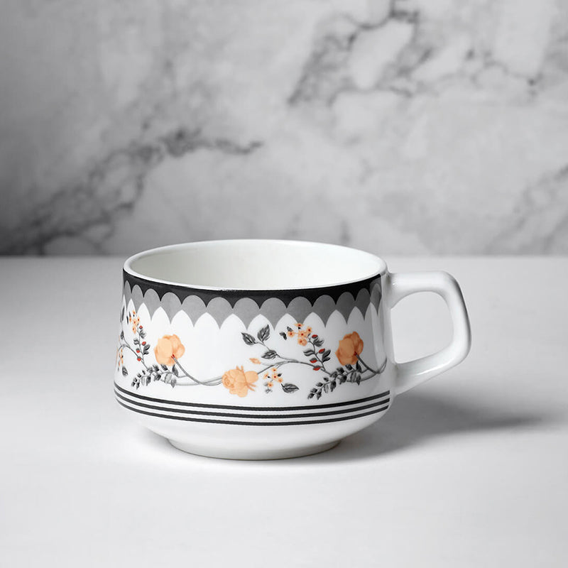 India Circus Belle Nova Bone Chine Cup And Saucer Set (180 mL) - Twelve Piece Set media 5