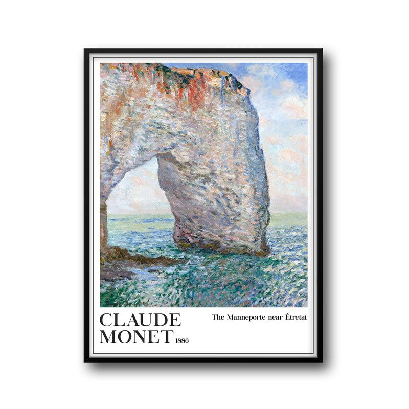 The Manneporte Near Etretat Archival Canvas Wall Painting - Black Frame media 5