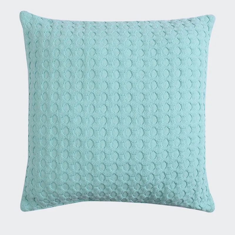 Vienna Waltz Solid Cotton Cushion Cover (Blue) - Set Of Two media 3
