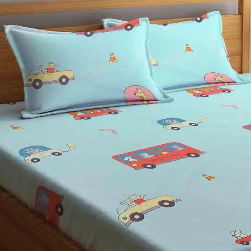 Animals Commute Too Bedsheet - 150 GSM media 4