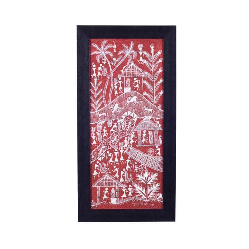 Barasi Warli Canvas Wall Art - Set Of Two media 4