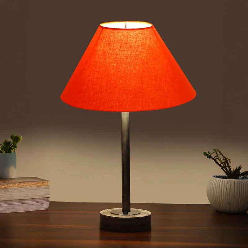 Cotin II Rodin Wooden Table Lamp - Orange,Silver,White media 1
