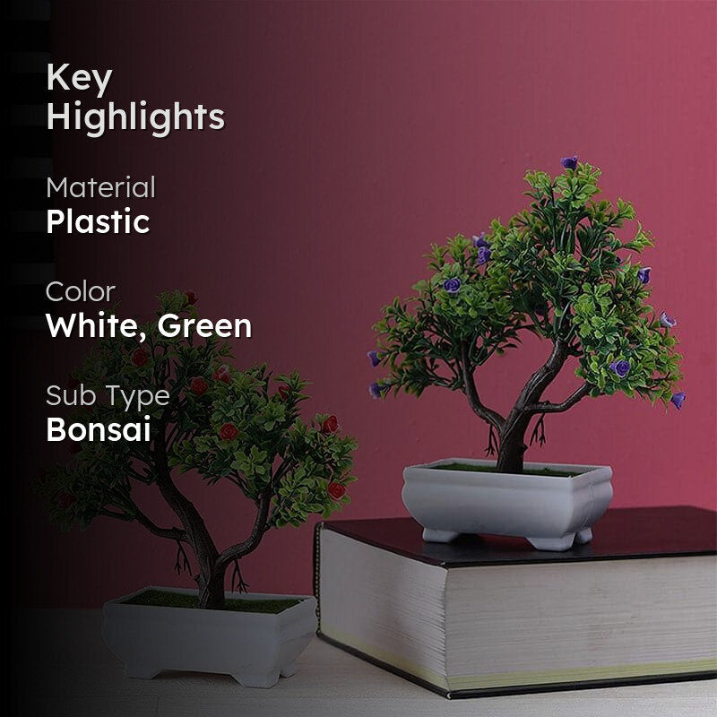 Hira Faux Plant In Nesha Pot (24 cms) - Set Of Two media 2