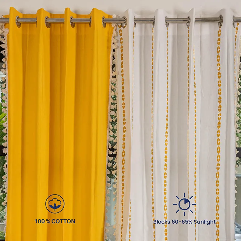 Urban Space Vintage Braid & Aura Curtain (Yellow) - Set Of Three media 3