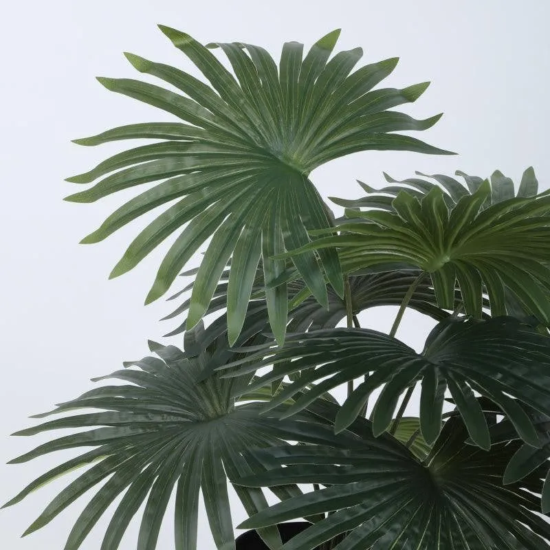 Faux Mini Palm Plant With Black Plastic Pot - 55 cms media 5