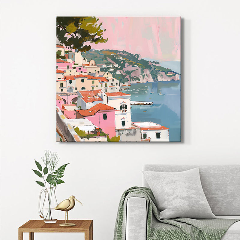 Coastal Mediterranean Wall Painting