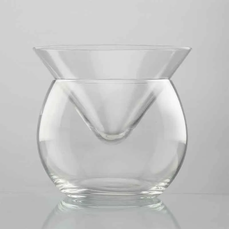 Triangled StemLess Martini Chiller Glass - 350 mL media 5