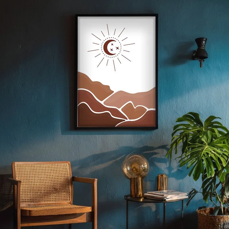 Desert Night Canvas Wall Painting With Black Frame media 8