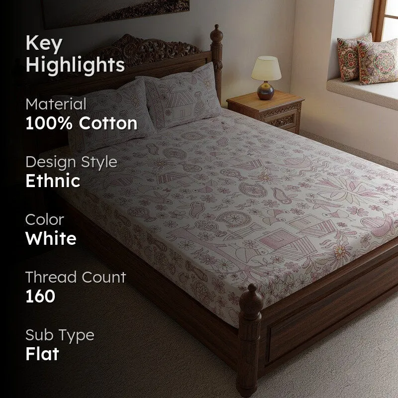 Karunya Tribal Cotton Bedsheet - 160 TC media 2