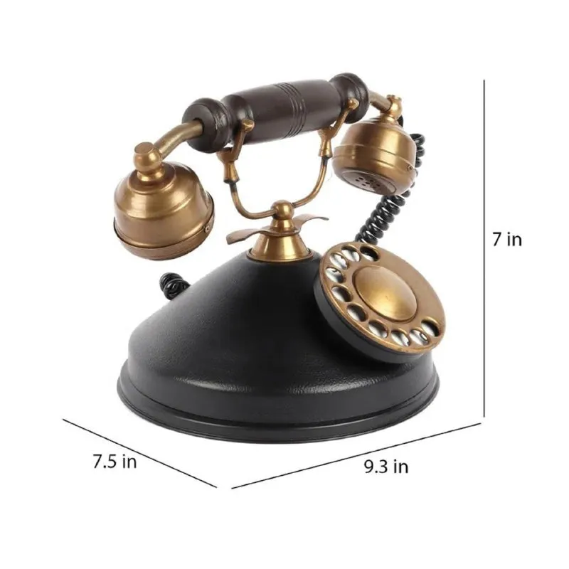Mido Antique Telephone Showpiece - Black & Gold media 6