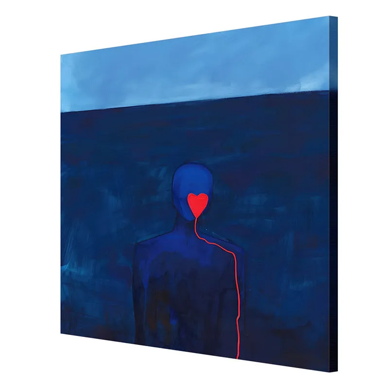 Red Heart In Blue Ocean Wall Painting media 6