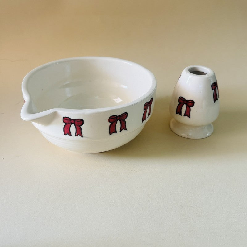 Midori Ceramic Matcha Bowl & Whisk Holder Set - 550 mL media 6