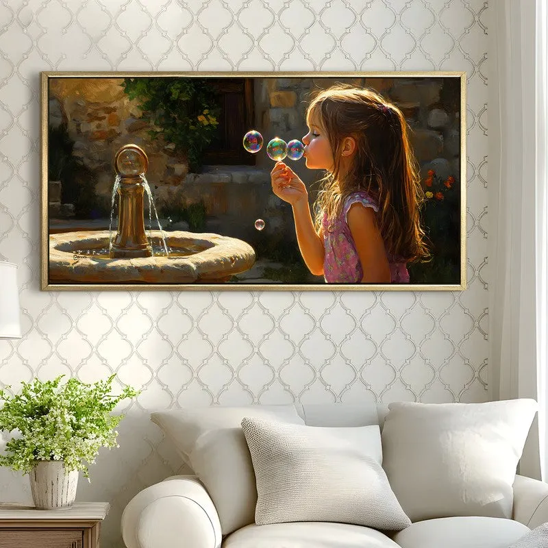 Childlike Canvas Wall Painting With Frame media 4