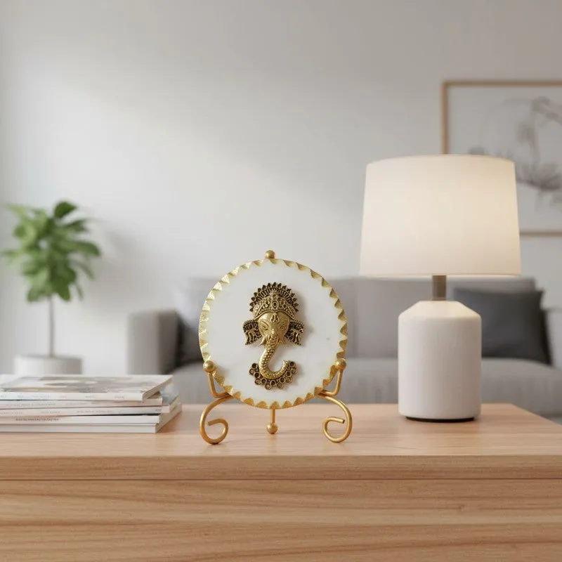 Shubh Ganesh Marble Showpiece With Stand media 5