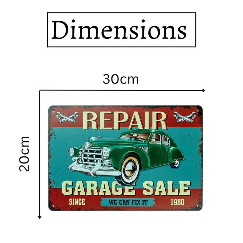 Garage Sale Repairs Retro Metal Wall Accent media 7