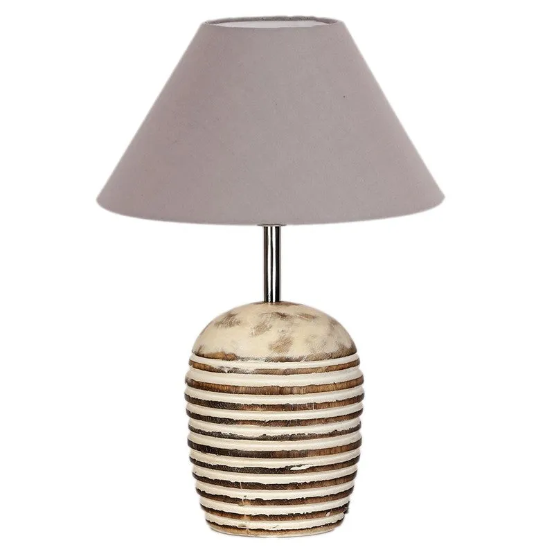 Lumexa Cotton Table Lamp With Wooden Base - Grey media 5