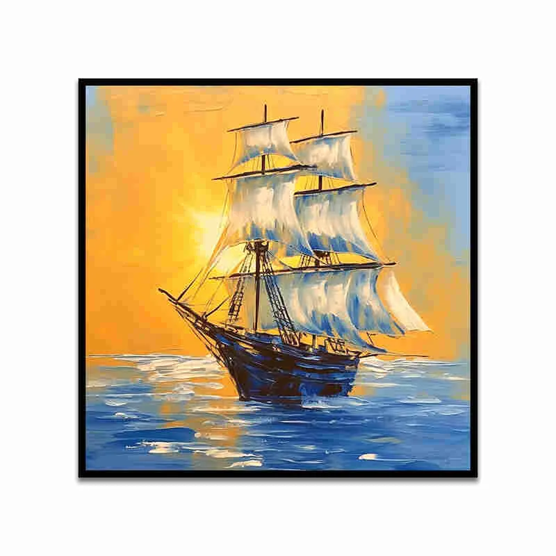 Ships Of Sea Canvas Wall Art With Frame media 4
