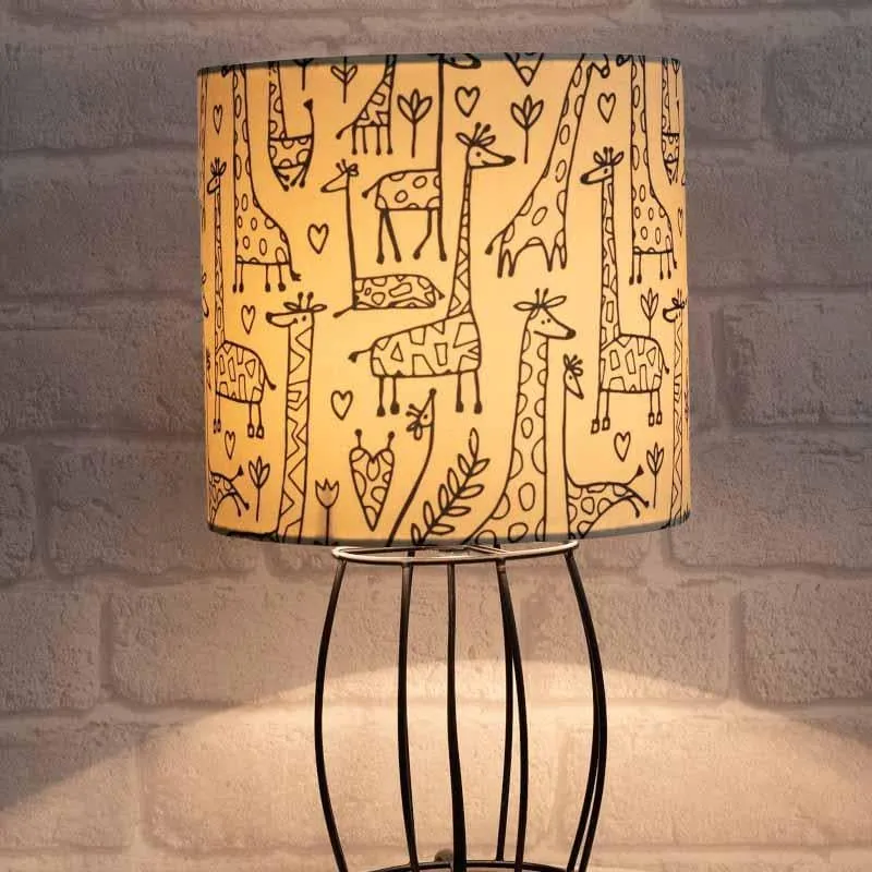 Tall Tales Fabric Table Lamp - Beige,Black media 1