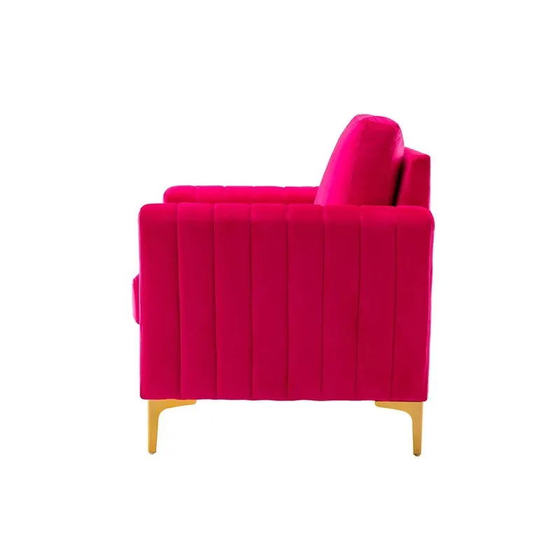 Baseo Neem Wood Accent Chair - Pink media 7