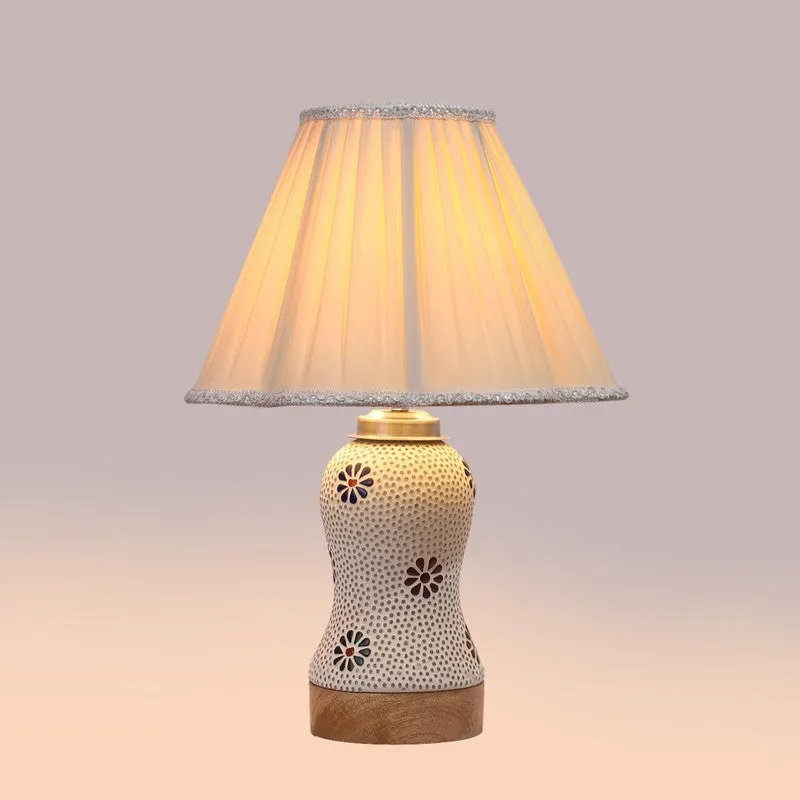 Espera Pleated Wooden Table Lamp - Multicolor media 6