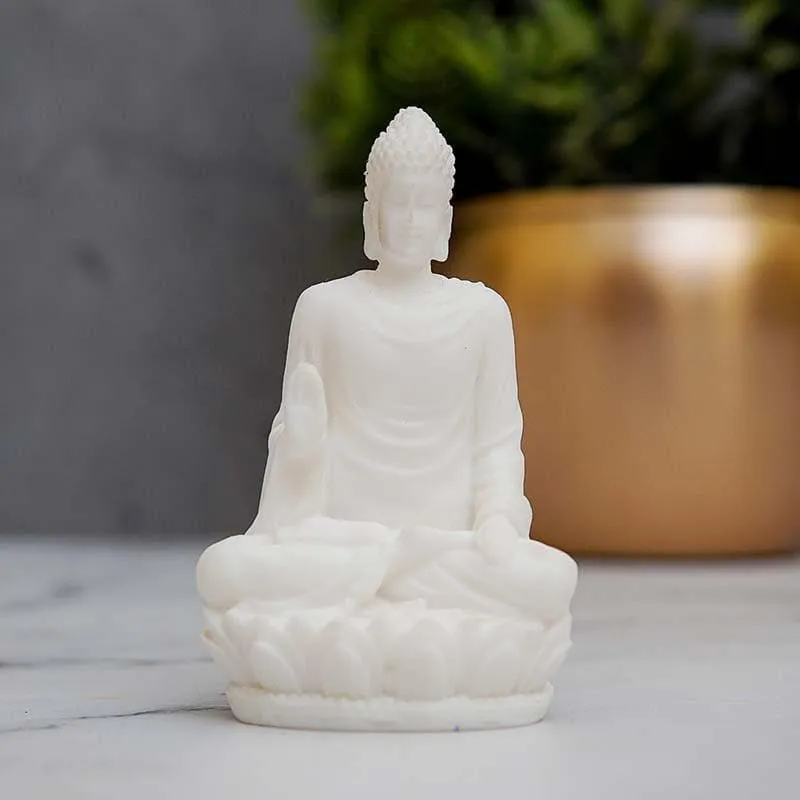 Pure White Buddha Statue media 1