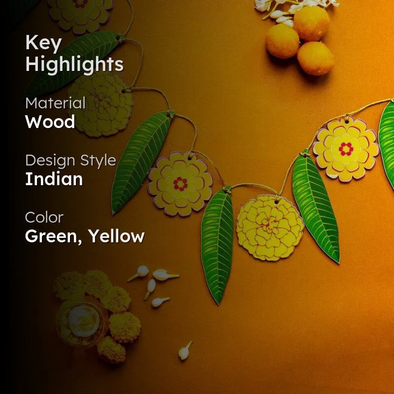 Flower And Mango Leaf Festive Toran media 2