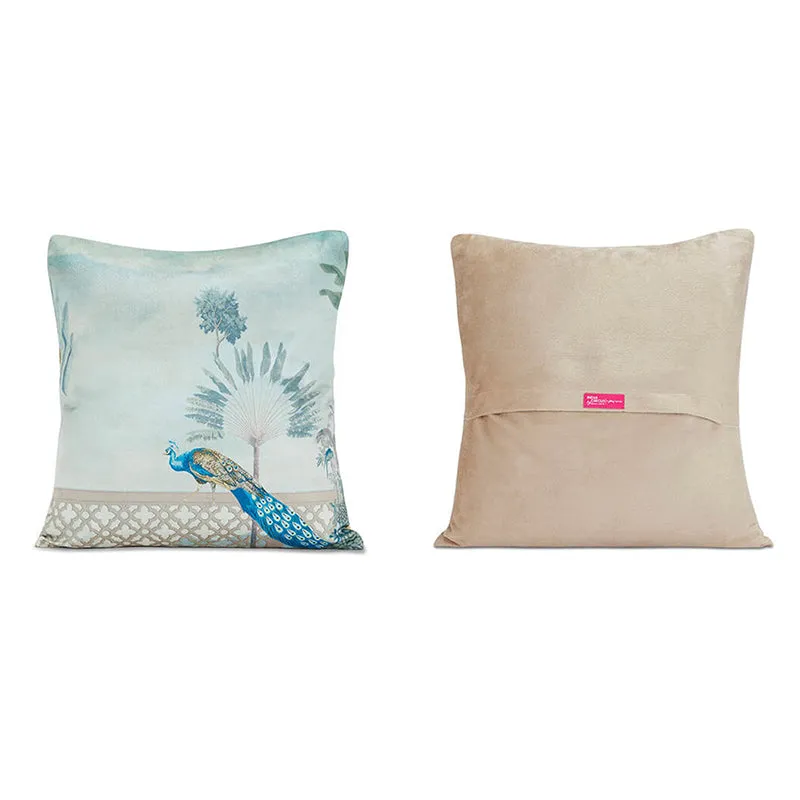 India Circus Sunlit Vistas Printed Velvet Cushion Cover - Set Of Five media 3