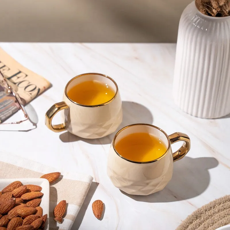 LuxeSip Porcelain Tea Cup (200 mL Each,Brown) - Set Of Six media 4