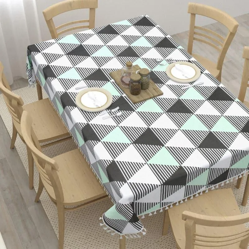 Merada Geometric Table Cover - Green media 1