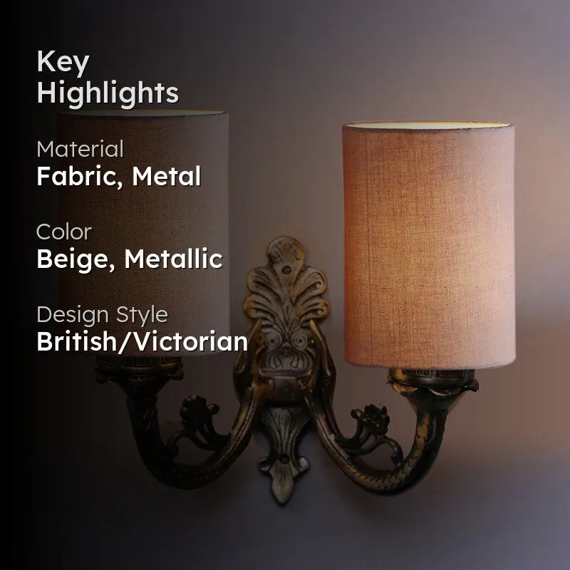 Vintage Duo Metal Wall Lamp - Beige media 2