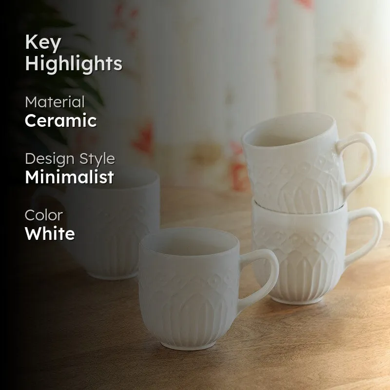 Minimalist Ceramic Coffee Mug (340 mL Each) - Set Of Four media 2