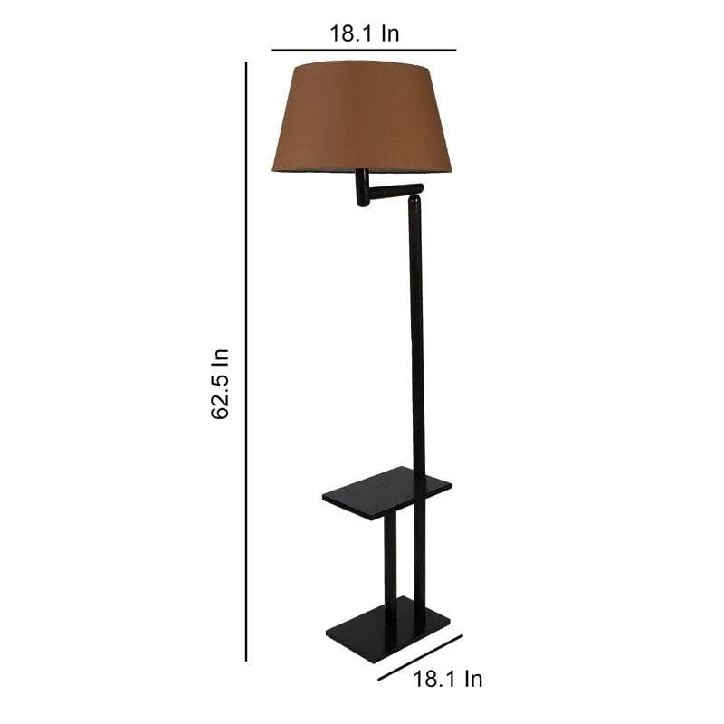 Eartha Enya Floor Lamp With Shelf - Brown media 5