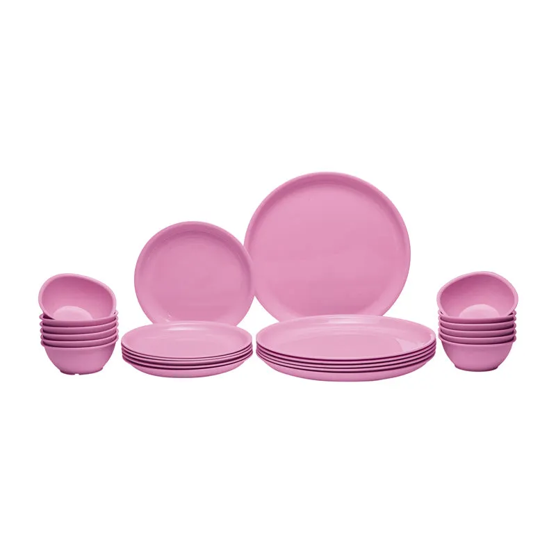 Mihaya Pink Dinner Set (400 ml) - 24 Piece Set media 1