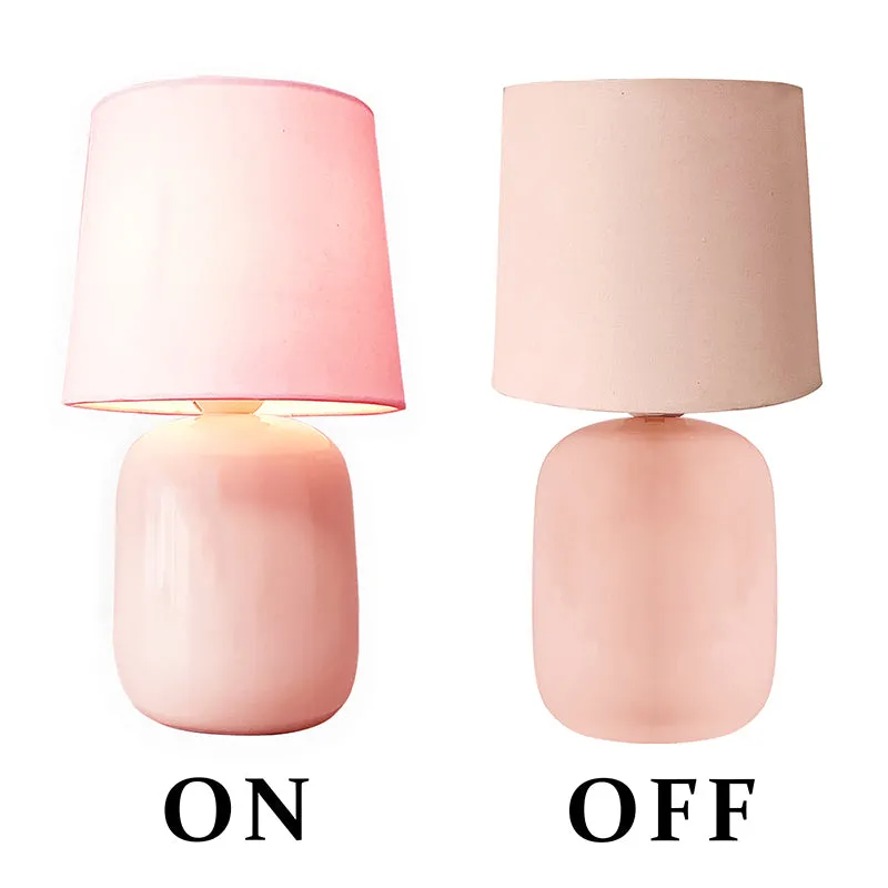 Ibex Ceramic Fabric Table Lamp - Pink media 3
