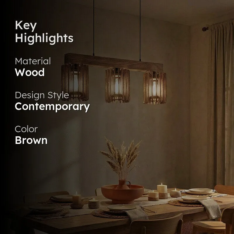 TriFacet Wooden Ceiling Lamp - Brown media 2