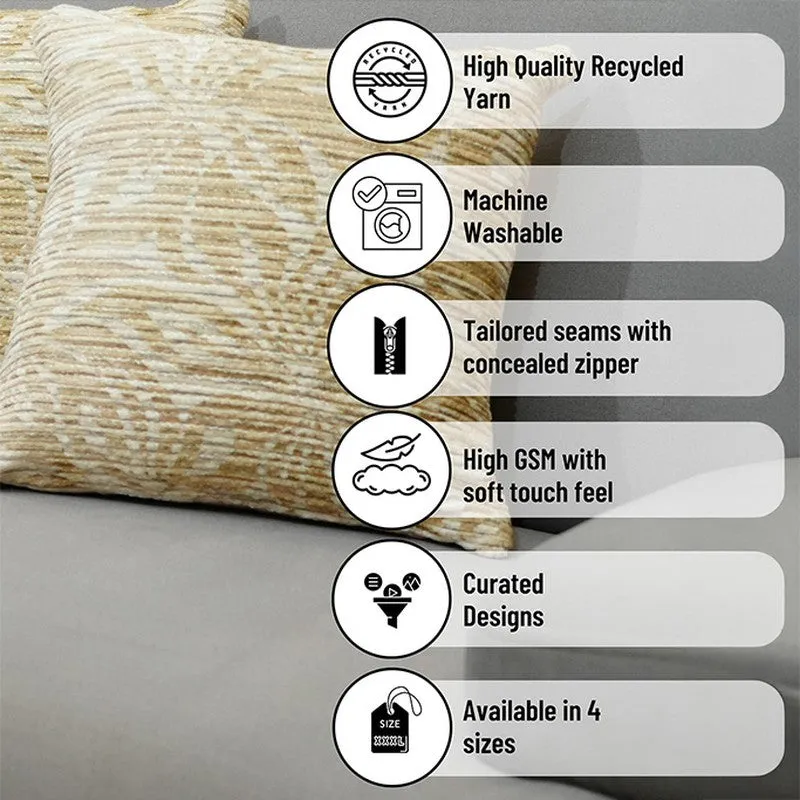 PetalReverie Cushion Cover (Gold) - Set of  Five media 8
