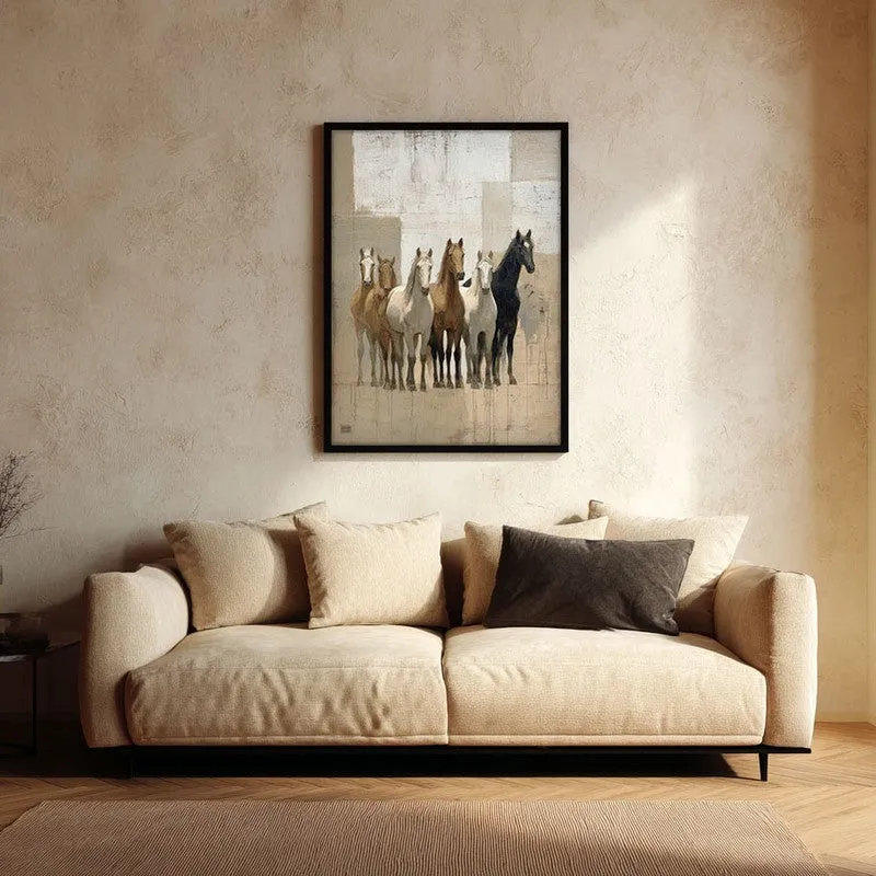 Equine Presence Wall Painting With Black Frame media 1